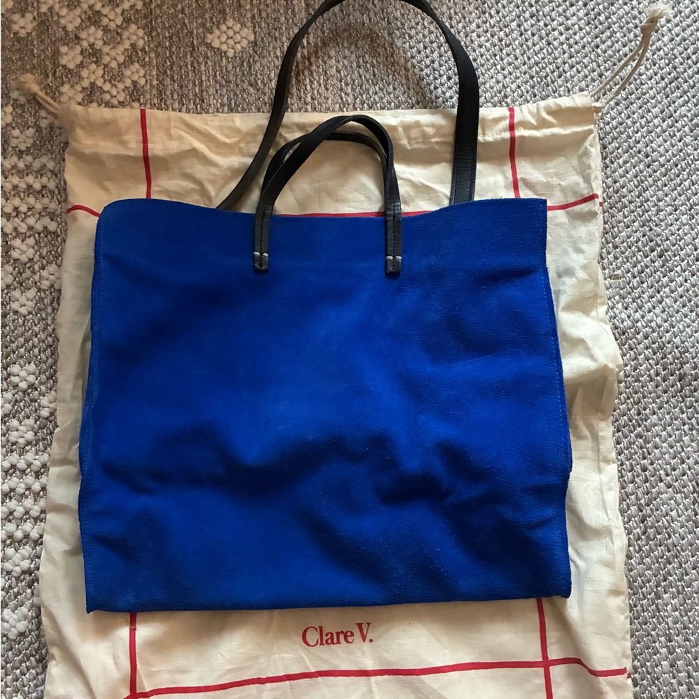 Clare V Royal Blue Suede Simple Tote